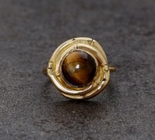 Tiger's Eye Gemstone Women Ring 925 Sterling Silver Dainty Ring Unique Ring Gift