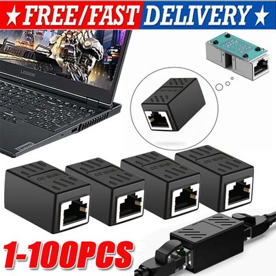 RJ45 Inline Coupler Cat6/Cat5e Ethernet Network Cable Extender Connector lot