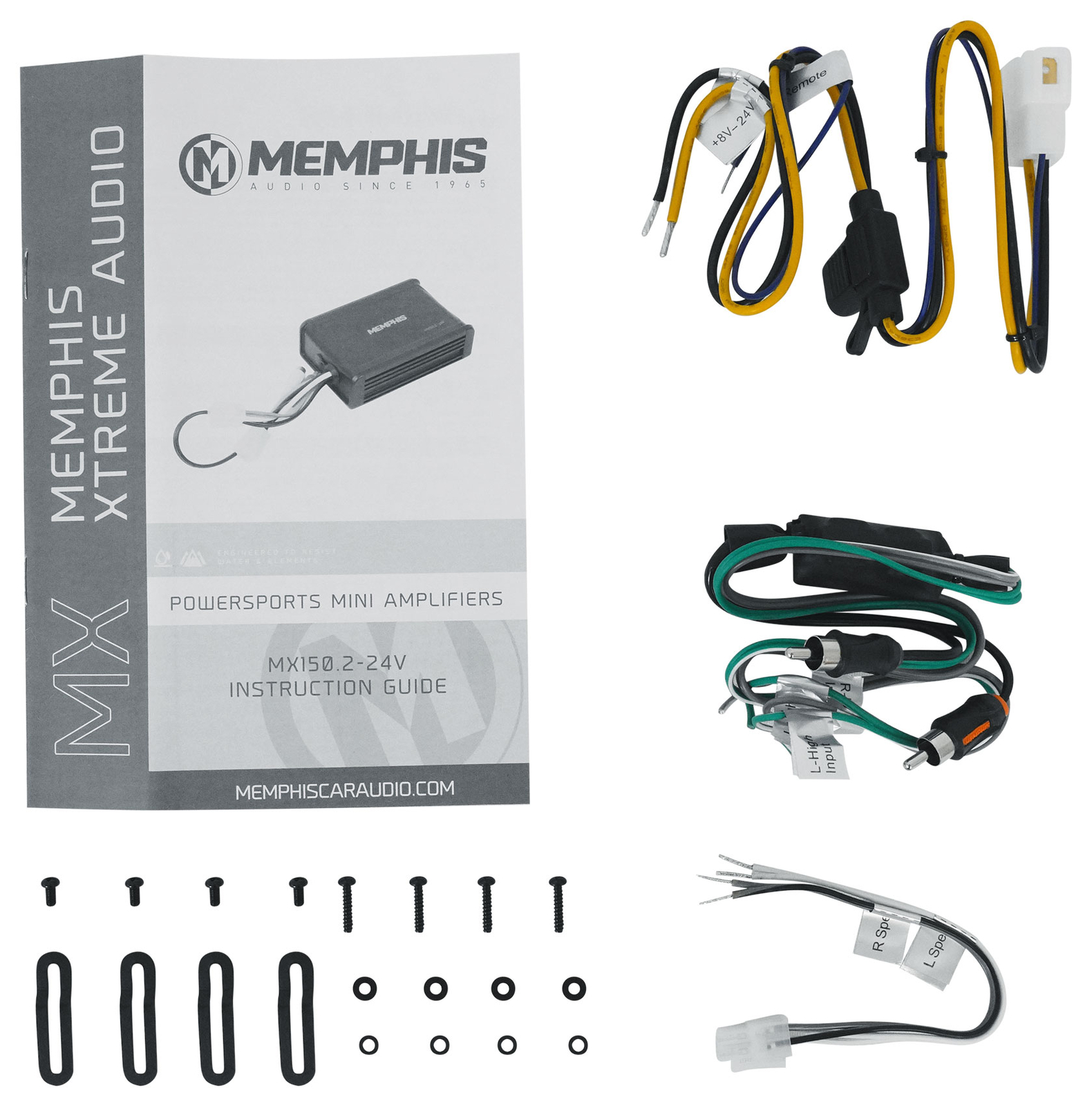2-канальный усилитель Memphis Audio MX1502-24V 150 Вт для мотоциклаRZRUTVтележки для гольфа