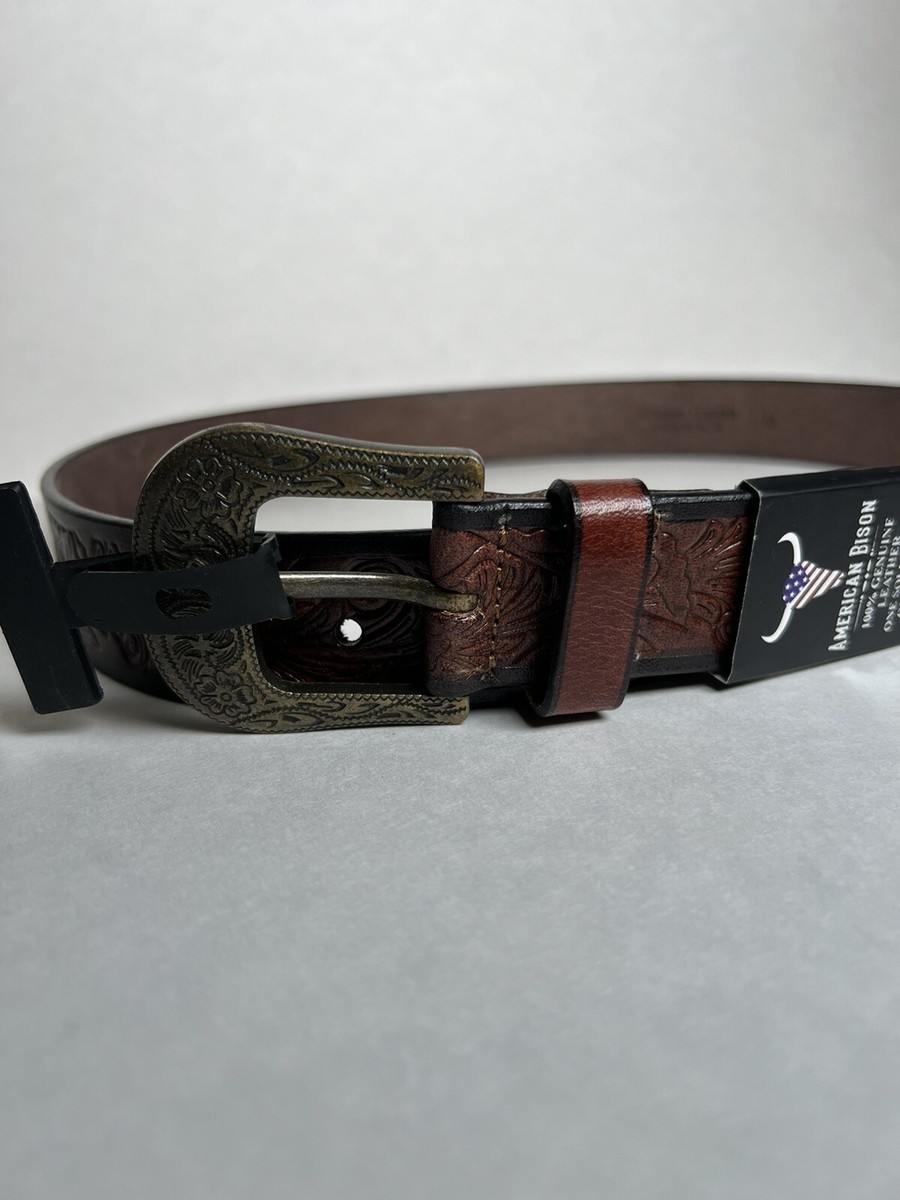 American Bison Genuine Leather Leopard Print Belt Custom Bison Belts – Premium Exotic Leather | Jacob Hill  main image 3