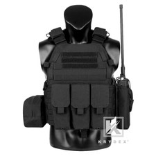 KRYDEX LBT-6094A Gilet corazza tattico portatarga con marsupio Ranger nero