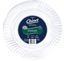 Huhtamaki Chinet Cut Crystal 25 Plastic Plates (Clear, 10 Inch)