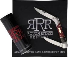 Rough Ryder Reserve Pocket Knife D2 Tool Steel Blades Black /Red Micarta Handle