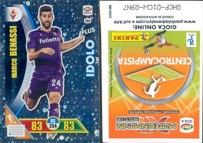 CARD ADRENALYN FOOTBALLERS PANINI 2017/18 * IDOLO PLUS-BENASSI-N.506-NEW
