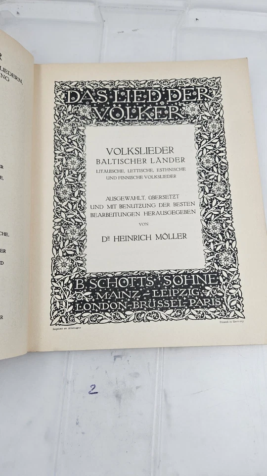 Volkslieder Baltischer Länder : (Das Lied der Völker) : Edition Schott 1230... - Image 4 of 4