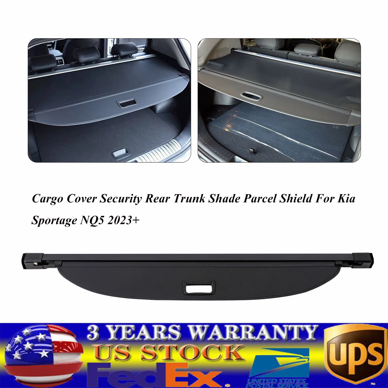 Durable Cargo Cover Trunk Shade Parcel Shield for 2023 Kia Sportage NQ5