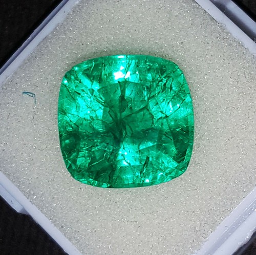 Émeraude Naturelle Carrée 3.50 Carats - Certifiée GGL, Origine Colombie, Cadeau Gratuit Inclus
