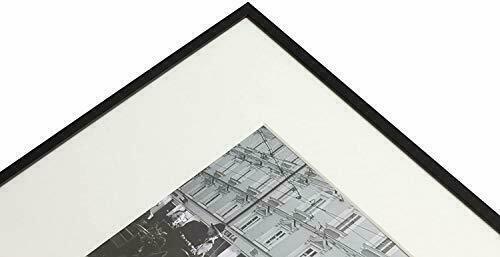 12x16 Aluminum Thin Molding Picture Frame with Ivory Mat for 8.5x11 Photo Black - Picture 2 of 7
