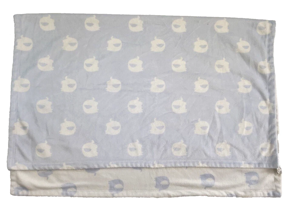 Starting Out Blue White Elephant Baby Blanket Lovey Reversible Soft 30x40 - Image 3 of 3