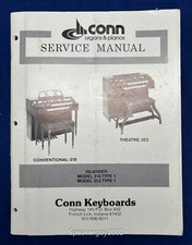 Original Conn Organ Service Manual / Islander 318 353 Type 1 -- CS1