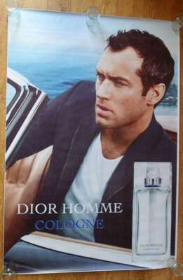 DIOR HOMME COLOGNE Jude Law perfume original LARGE 6x4 ft BUS SHELTER poster