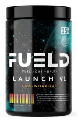 FUELD LAUNCH V1 Pre-Workout, Skin Splitting Pumps, Energy Blend 25serv Pineapple