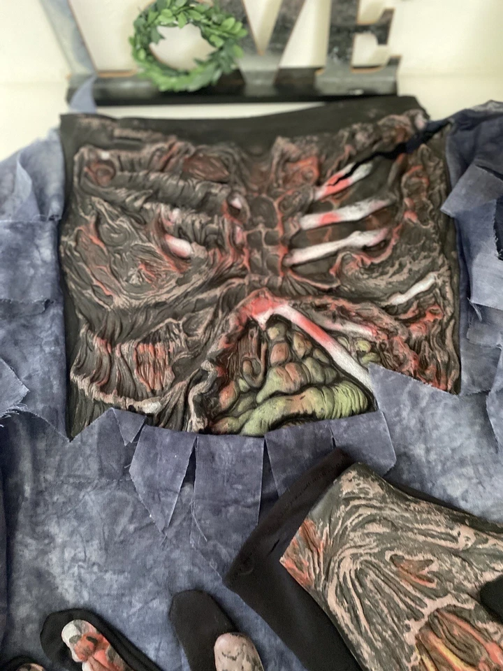 Disfraz Cadáver Podrido Caminar Zombi Top Guantes Disfraz Niños Talla M 8-10 Nuevo sin Etiquetas Foto 3 de 4