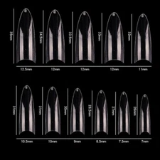 Cre8tion Nail Tips #14 Clear Curve Stiletto - Item#15209