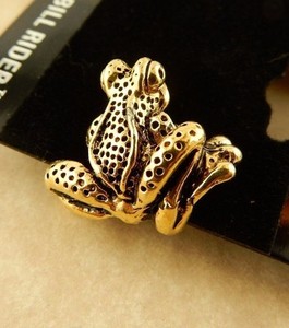 Authentic 14K Gold Plated Or Pewter 3D Frog, Toad Hat Pin, Bill Rider Brand
