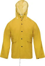 Yellow Heavy Duty Waterproof Rain Jacket Heavy Duty PVC Hooded Rain Jacket