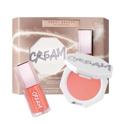 FENTY BEAUTY RESTING PEACH FACE CREAM BLUSH & MINI GLOSS BOMB CREAM DUO