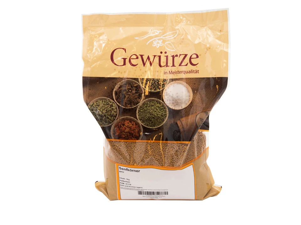 DAGEMA Senfkörner ganz 1A Spitzenqualität 1 Kg Beutel