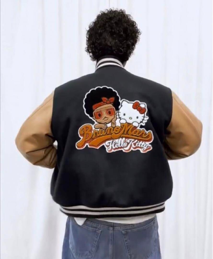 Bruno Mars x Hello Kitty Collaboration VARSITY JACKET Size S Bruno Mars x Hello Kitty Collaboration VARSITY JACKET Size S