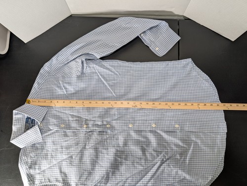 Camisa Polo Ralph Lauren Para Hombre 15 34 Blanco Azul Philip Dos Capas Algodón - Imagen 6 de 7