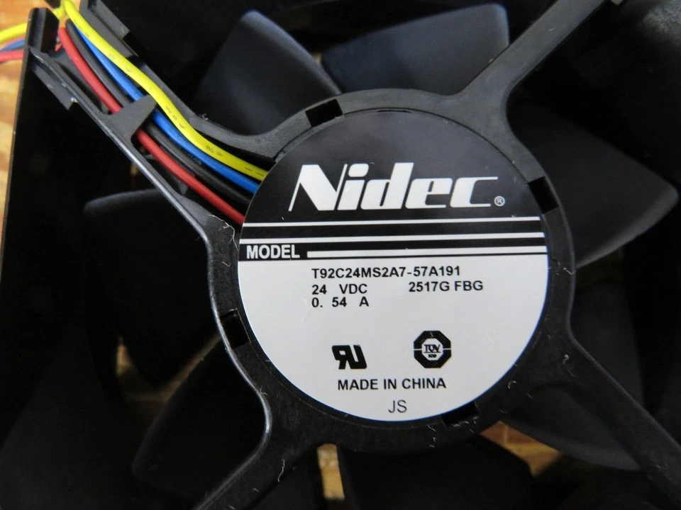 xerox c315 Nidec Printer Fan  T92C24MS2A7-57A191 / 24 VDC w/ Mounting Screws - Image 2 of 4