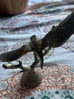 Vtg Brass Eagle on a Branch Sculpture Vintage Bird Statue 10” Wingspan Figure — photo 3
