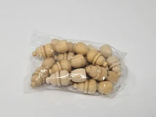 Lot of 12 Vintage Unfinished Turned Wood Miniature Peg Dolls Craft Figures