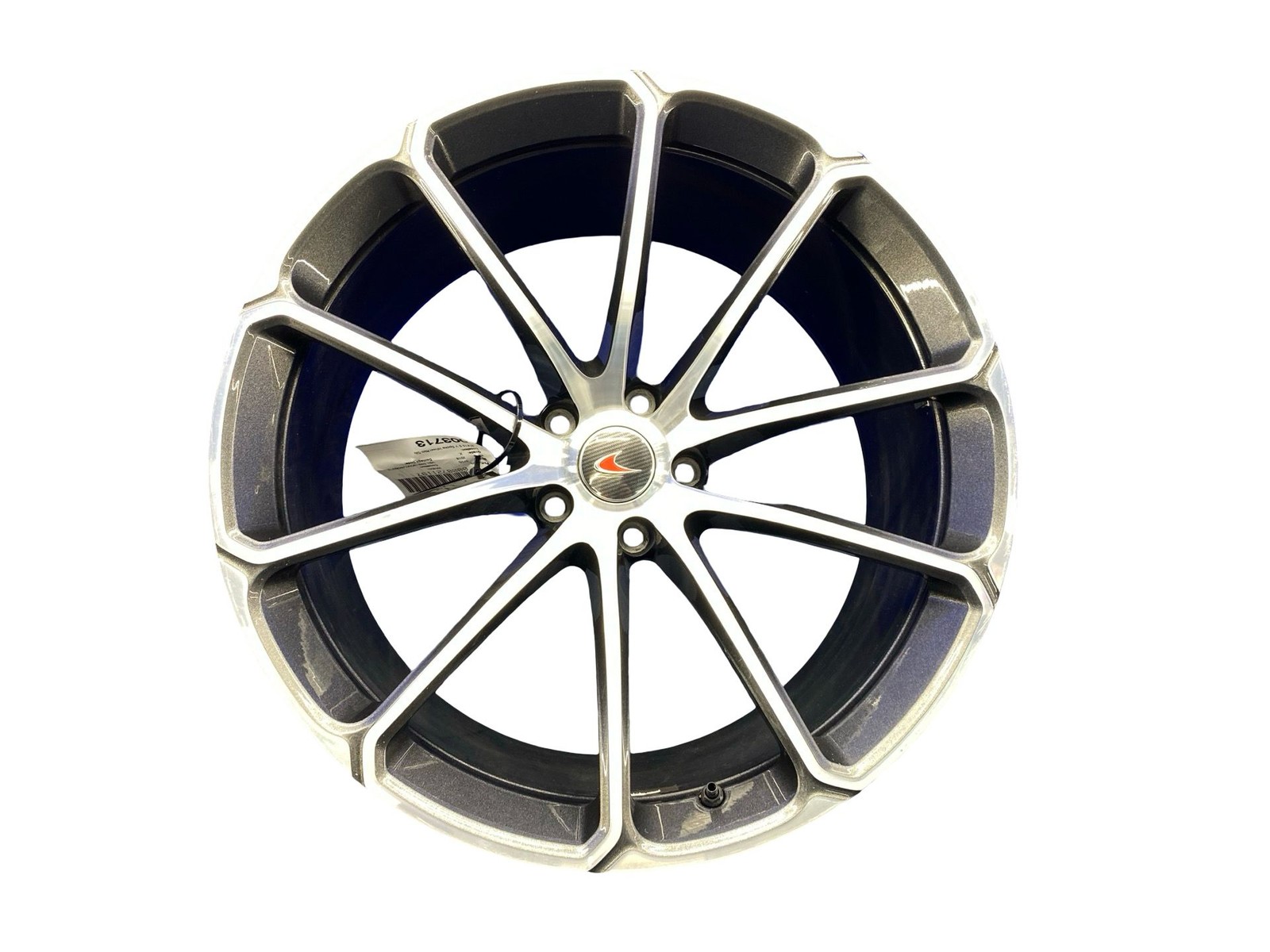 2016-2021 Mclaren 570s 20X10 5 V Spoke Wheel Rim Silver W/ Carbon Fiber Caps