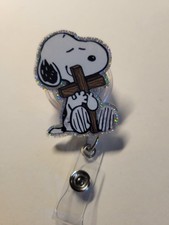 Snoopy Holding Cross Retractable Badge Reel