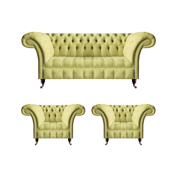 PolstermöBel Sofagarnitur Wohnzimmer 3Tlg Chesterfield Textil Polstersofas-image