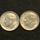 Lot of 2 1964d Roosevelt silver dimes.Unc