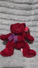 Russ Berrie 9" Sizzles Teddy Bear Retired Mint with tag Sparkling cranberry fur