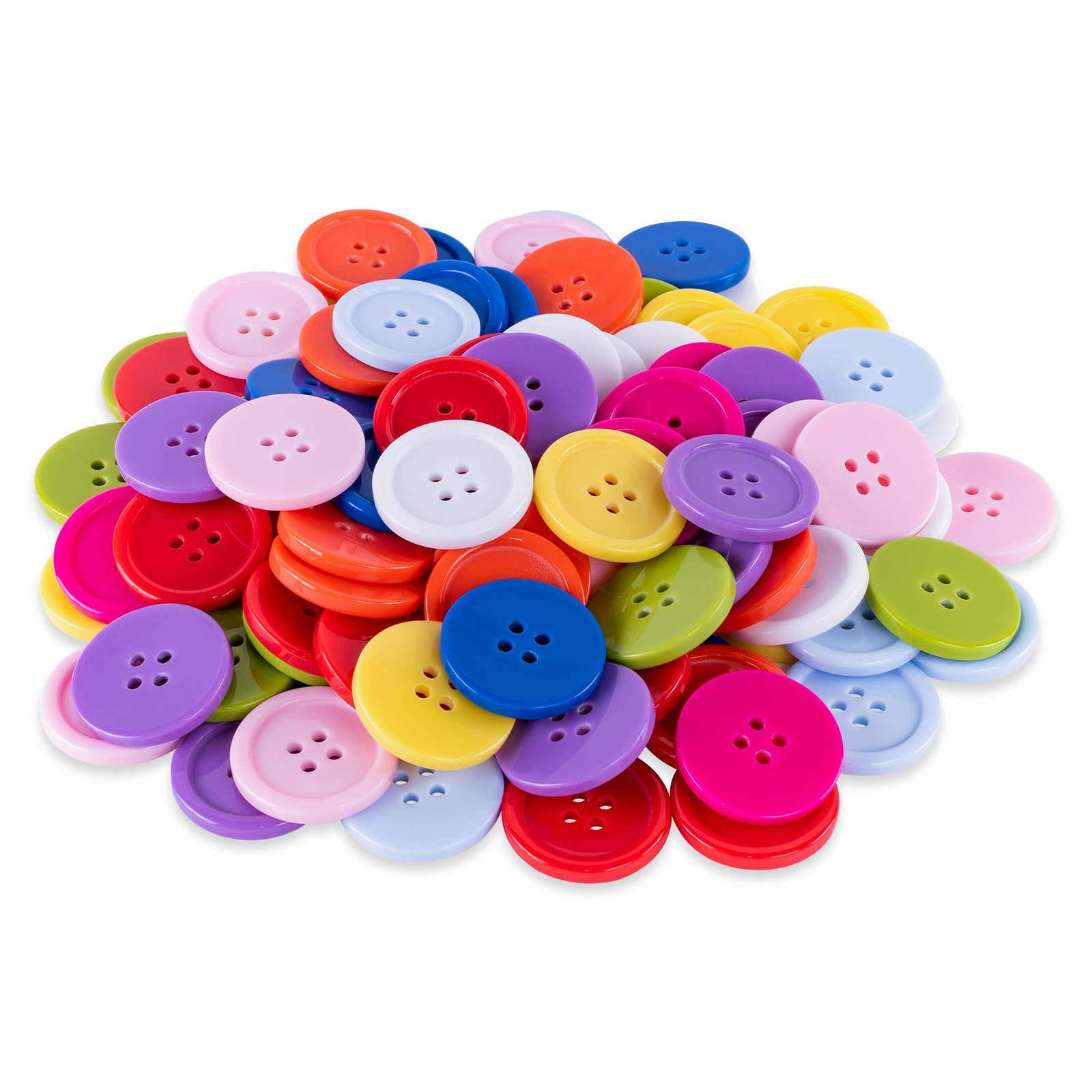 Super Z Outlet 100 Pack 1 Inch Buttons Flatback Sewing Colored for Arts