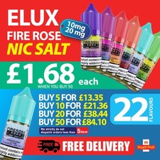 ELUX Firerose 5000 Nic Salts 10ml E Liquid 10mg | 20mg Vape Juice elux Nic Salt