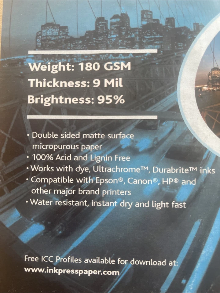 Inkpress Media Paper Duo Matte 44 180 GSM 50 Sheets - Image 4 of 4