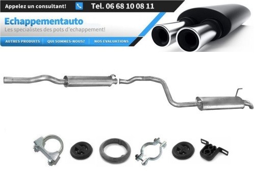 Silencieux central et arrière pour Audi 80 B4 1.9 TD TDi 1991-1996 en acier aluminisé