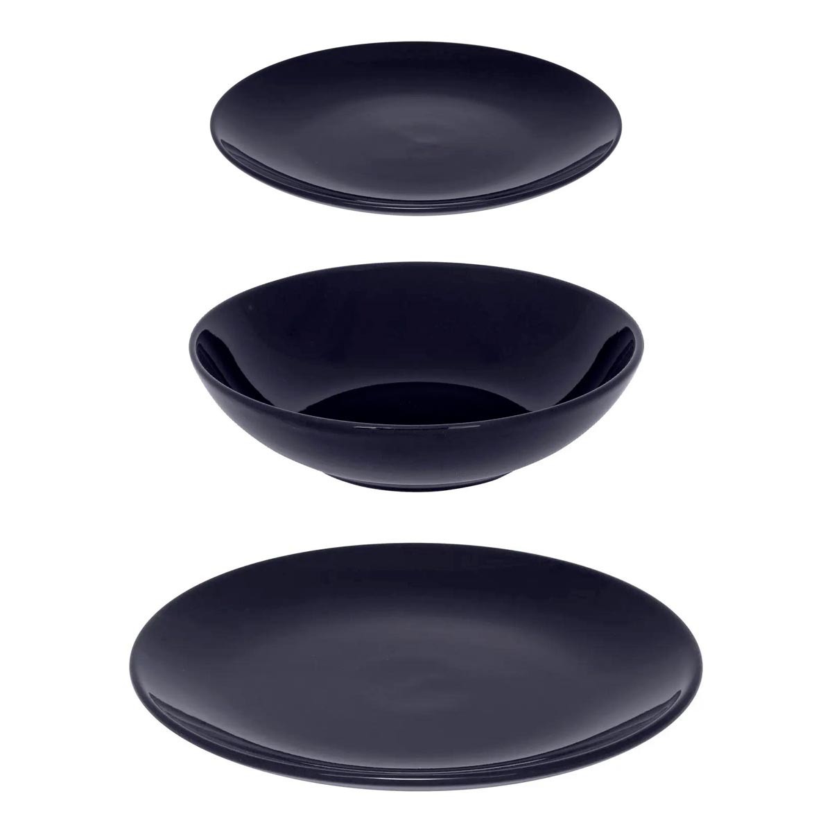 Service de table 18 pièces Colorama bleu anti-rayures pour famille