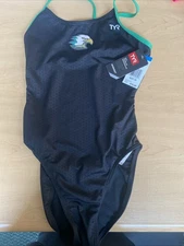 TYR Durafast Women’s Hexa Cut Outfit-A Size 30 Black/Green New