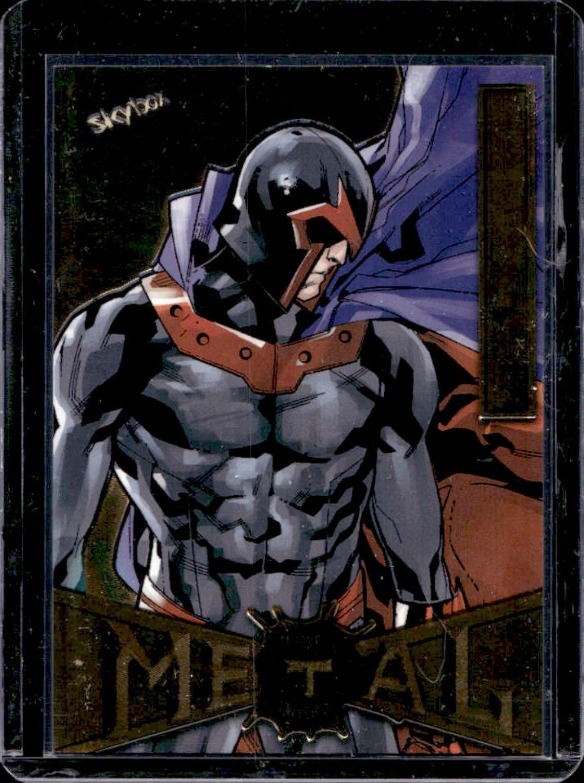 2021 Skybox Metal Universe Marvel Spider Man Magneto Gold Light FX #47