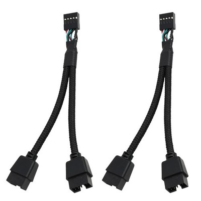 2 Stück USB 2.0 9-Pin Splitter Mainboard, USB Header Splitter 1 zu 2