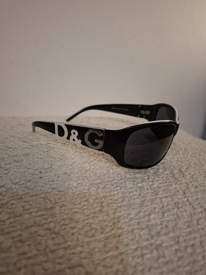 Y2k Vintage D&G Dolce & Gabbana 3009 Schwarz Weiß Silber Brille Damen Mädchen