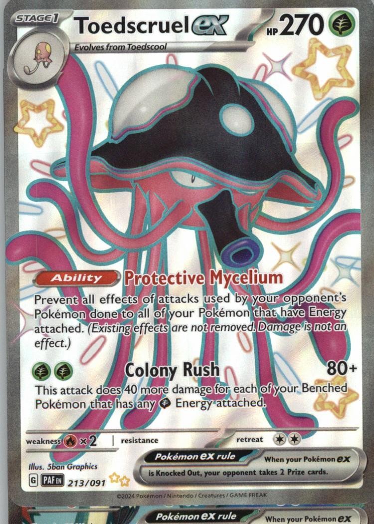 Toedscruel ex 213/091 Shiny Ultra Rare Paldean Fates Pokemon Near Mint