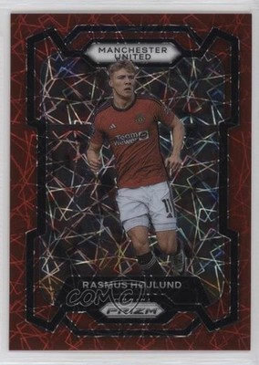 2023-24 Panini Prizm Premier League Red Lazer 37/49 Rasmus Hojlund #51 1d59