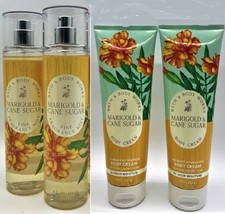 x4 Bath  Body Works MARIGOLD  CANE SUGAR Mist Spray and Cream 2 EACH