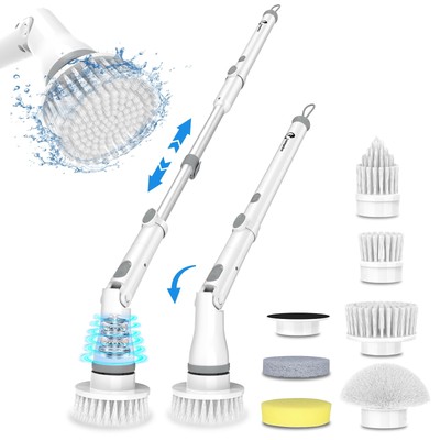 Leenpeker Electric Spin Scrubber, Adjustable Cordless 450RPM Power Shower Cle...