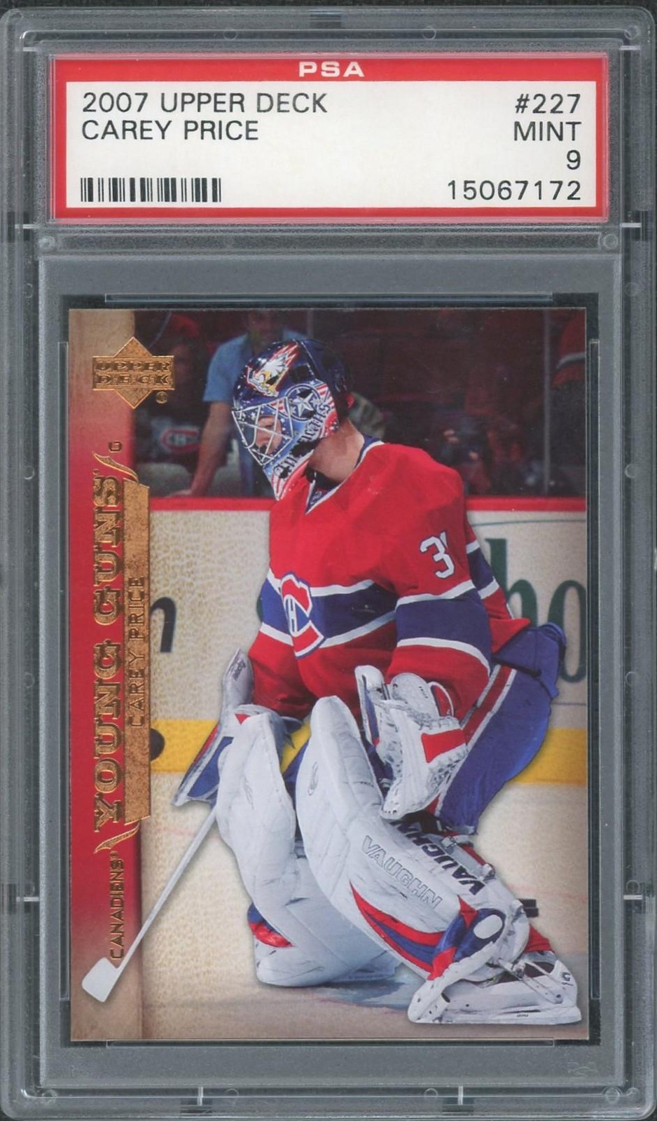 2007 Upper Deck Carey Price Young Guns #227 PSA 9