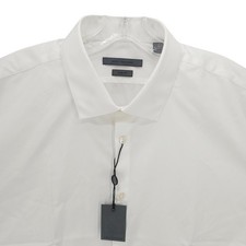 NWT JOHN VARVATOS White Dress Shirt 100 Cotton SLIM FIT Size 17.5 - 32/33