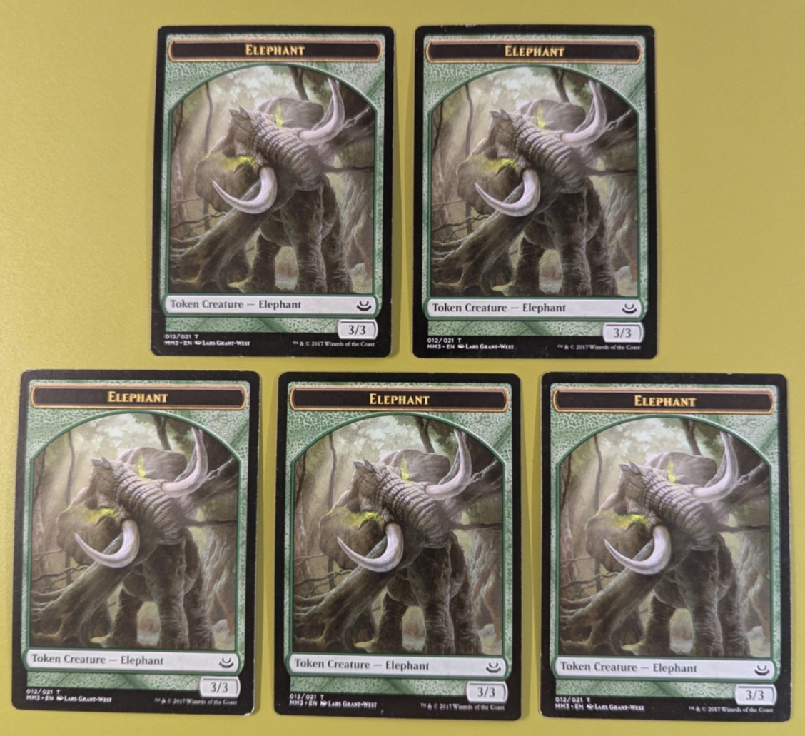 5 Elephant Token Modern Masters 2017 Magic the Gathering MTG 5