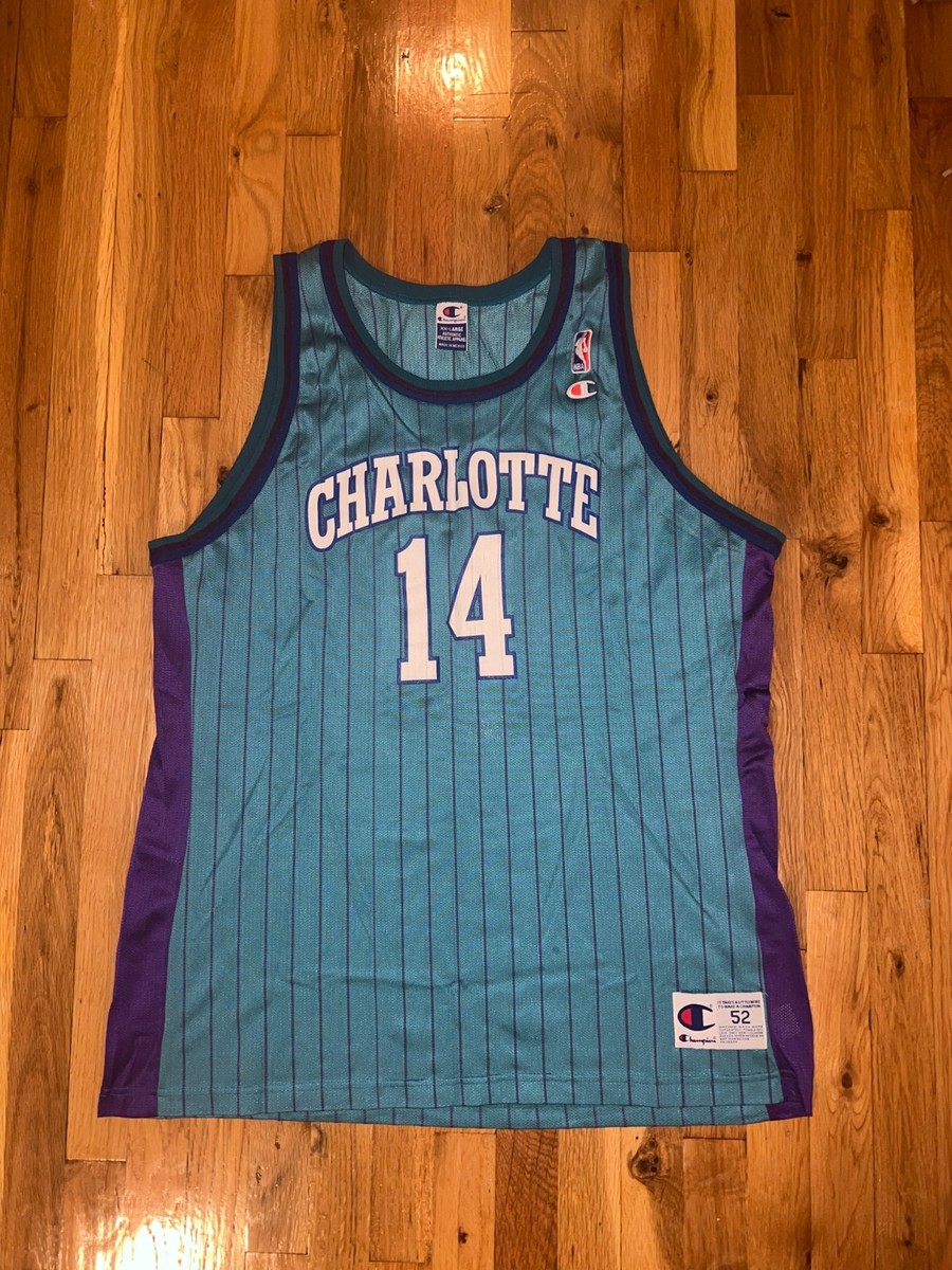 ANTHONY MASON Champion CHARLOTTE HORNETS Teal Jersey 52 NBA Curry
