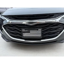 3D American Front Flag Style License Plate Vanity Gift Patriotic Embossed Silver